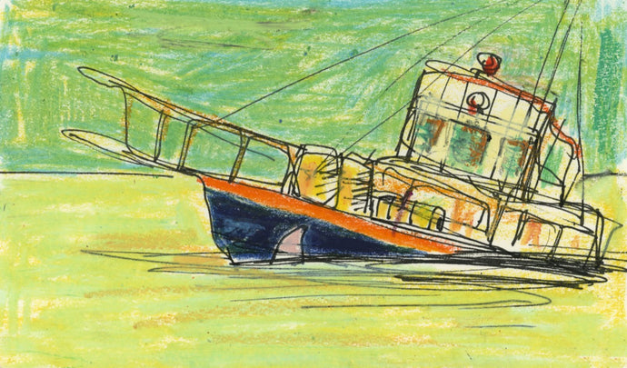 Sinking Fishing Boat (Framed)