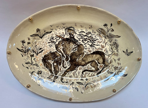 Lady and the unicorn platter