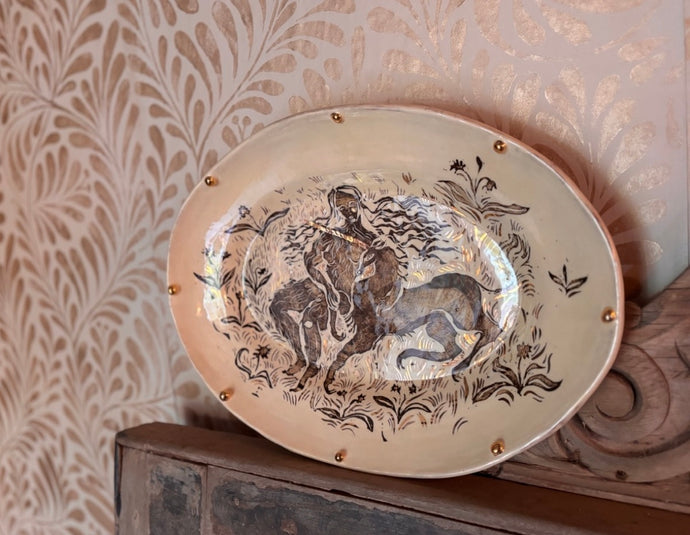 Lady and the unicorn platter