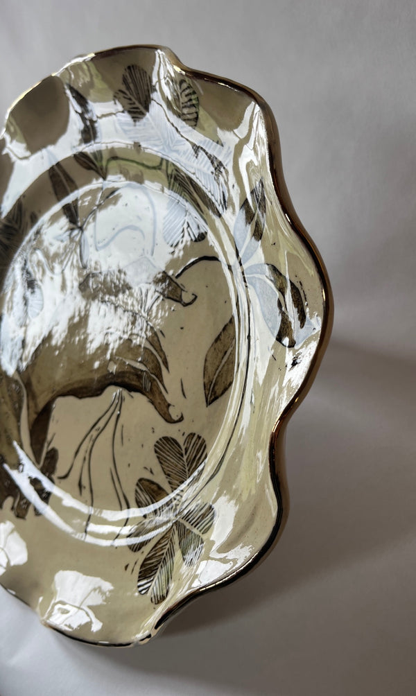 Large Hand of clover platter