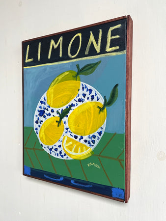 Limone on splatter plate in rustic artist's frame (Framed)