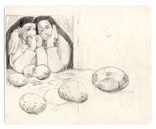 Load image into Gallery viewer, Me and my Sister Peeling Potatoes, Sketchbook study
