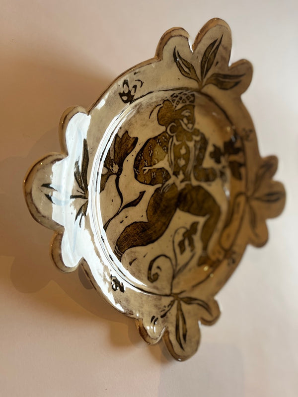 'Nearby is the country they call life' small trefoil plate