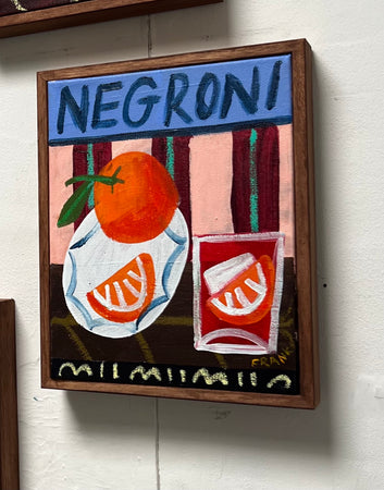 Negroni with sliced oranges (Framed)