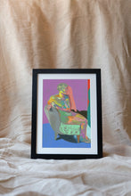 Load image into Gallery viewer, Nude on Grey with Violet Wall Print