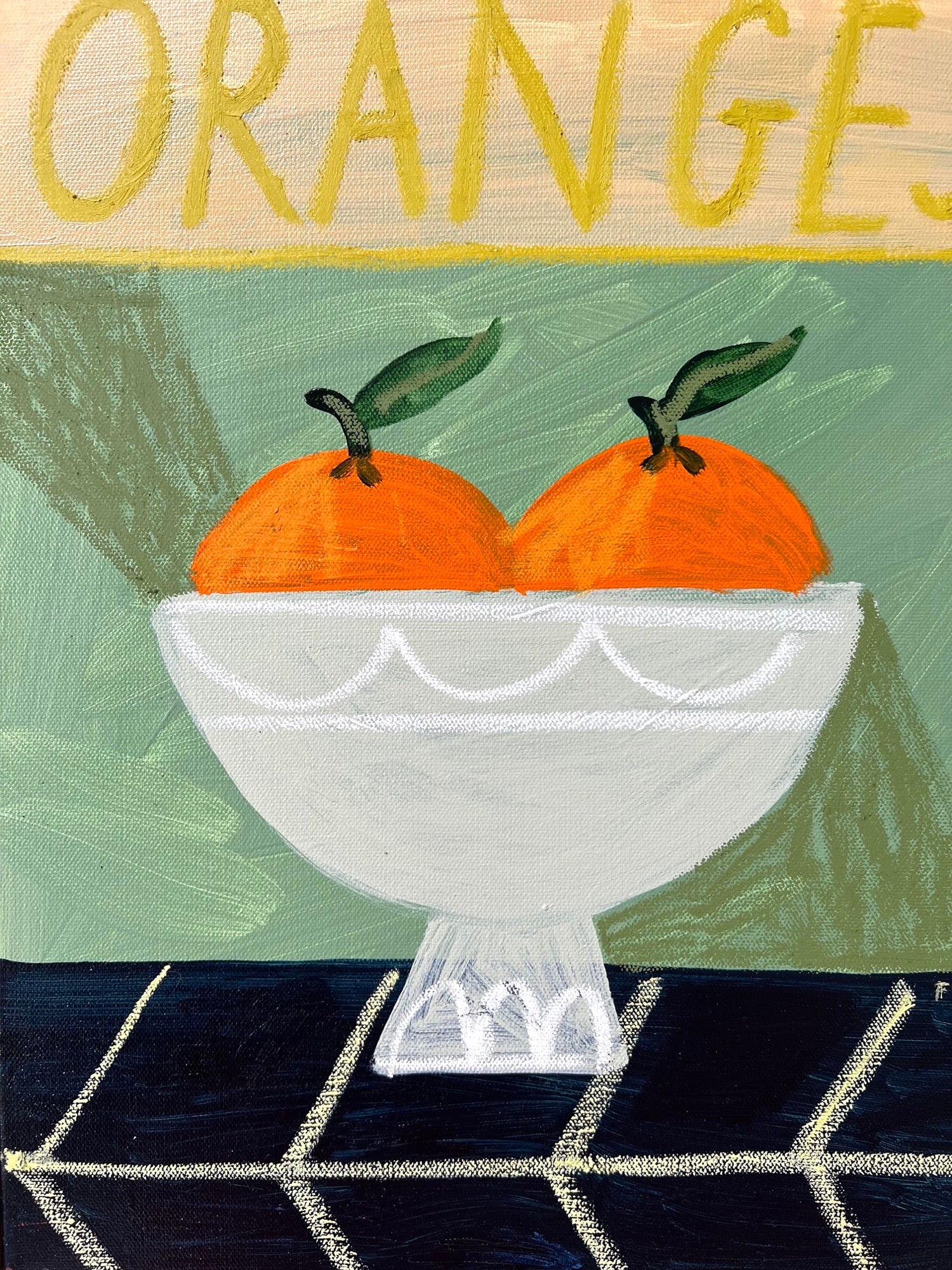 Oranges in fruit bowl