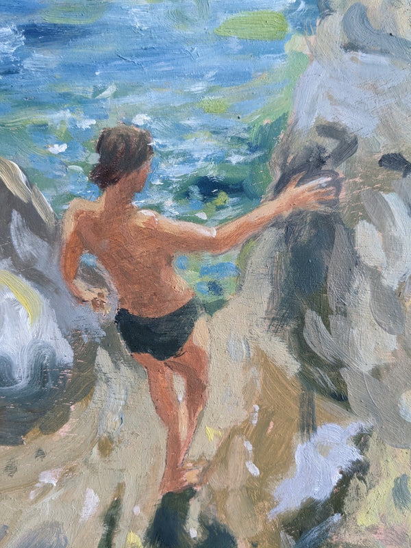 Climbing down to the sea