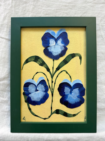 Pansy Tree on Yellow (Framed)