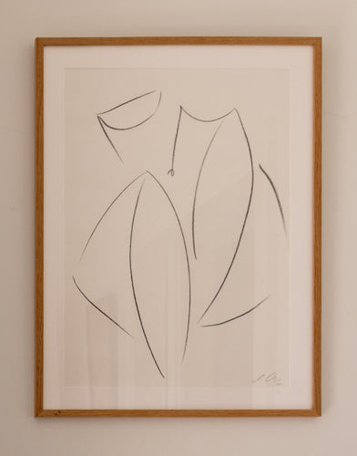 Abstract Charcoal Nude I (Framed)
