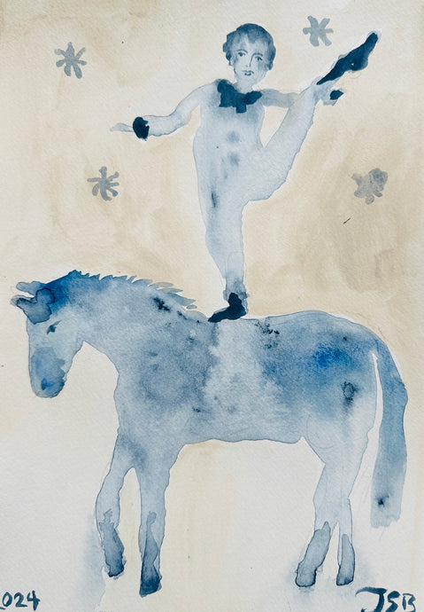 Pierrot on horse