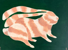 Load image into Gallery viewer, Pinkish Rabbit on Green