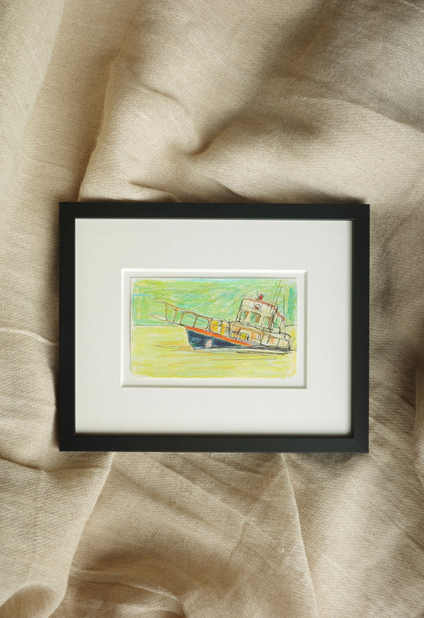 Sinking Fishing Boat (Framed)