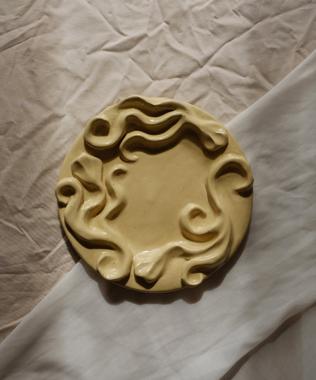 Floral Relief Plate, Butter