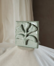 Load image into Gallery viewer, Floral Relief Tile, Sage 2