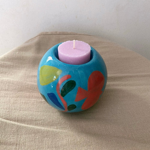 Round candleholder bluesky