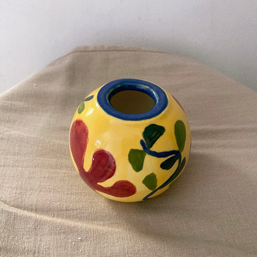 Round candleholder yellow