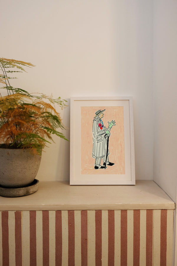 Mint Satin Gloves Print
