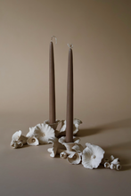 Load image into Gallery viewer, Alcea in White (A pair of horizontal candlesticks)