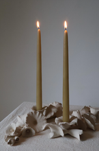 Load image into Gallery viewer, Alcea in White (A pair of horizontal candlesticks)