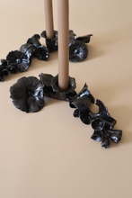 Load image into Gallery viewer, Alcea in Obsidian (A pair of horizontal candlesticks)