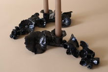 Load image into Gallery viewer, Alcea in Obsidian (A pair of horizontal candlesticks)