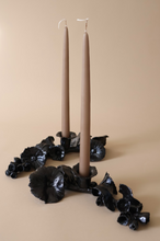 Load image into Gallery viewer, Alcea in Obsidian (A pair of horizontal candlesticks)