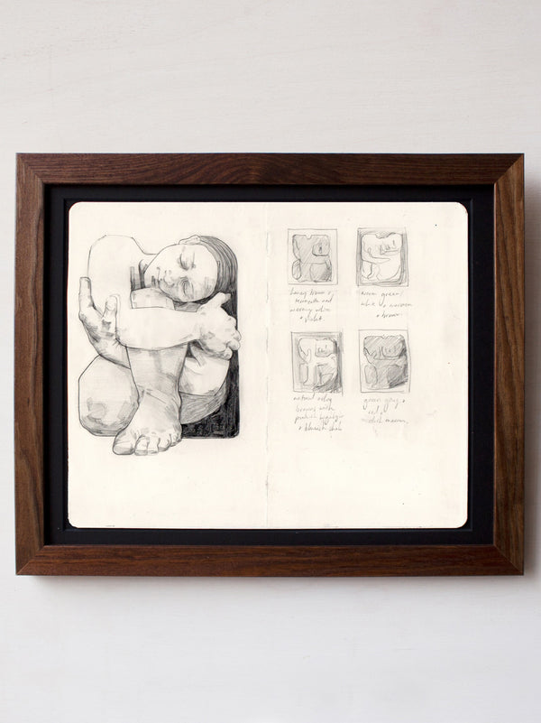 Sleeping Rock, Sketchbook study (Framed)