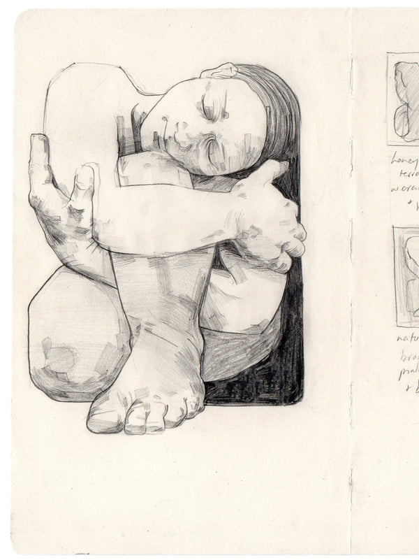 Sleeping Rock, Sketchbook study (Framed)
