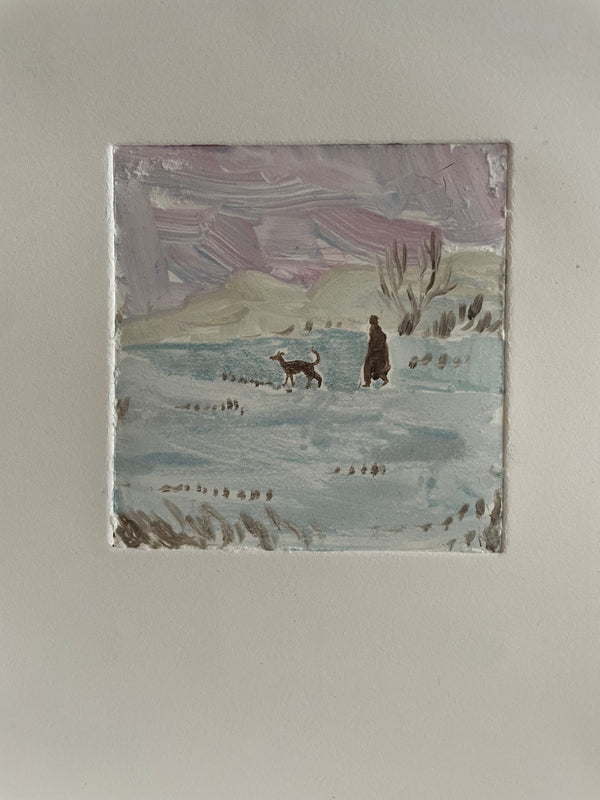 Snow stubble field