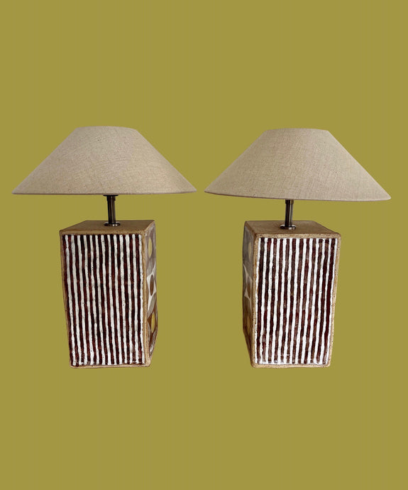 Pair of Stripe Lamps