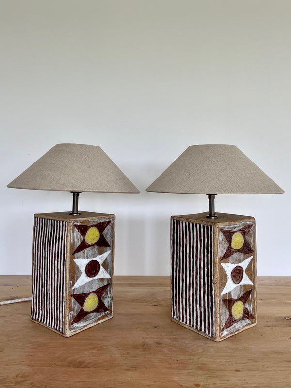 Pair of Stripe Lamps