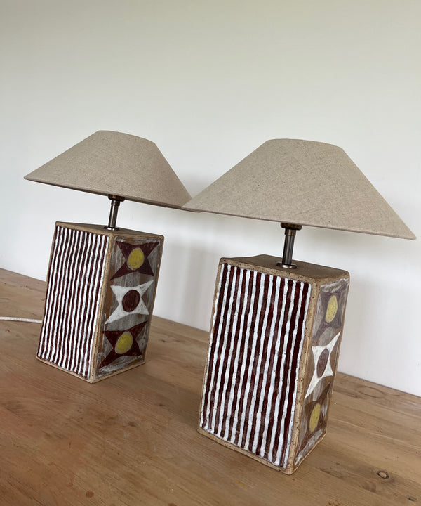 Pair of Stripe Lamps
