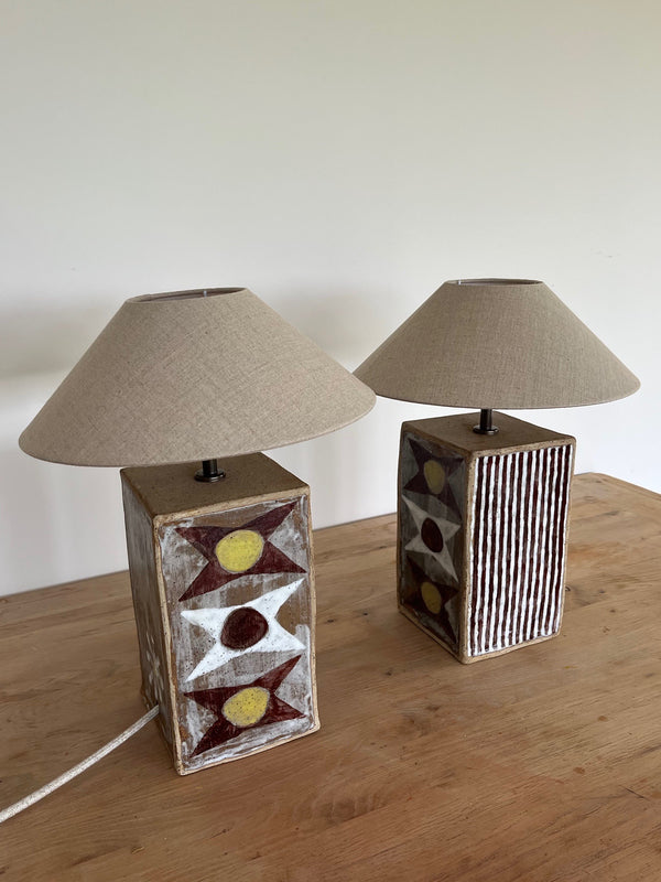 Pair of Stripe Lamps