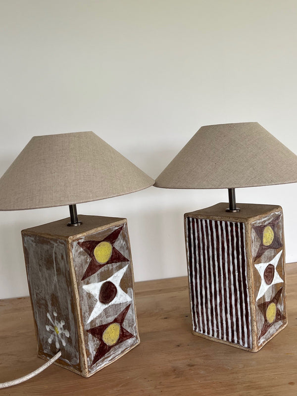 Pair of Stripe Lamps