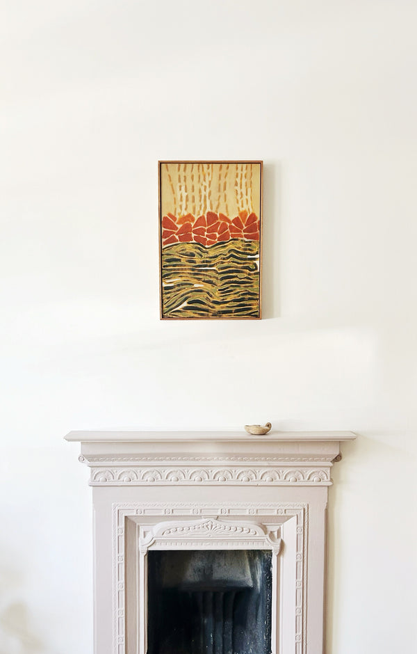 The Rain fell on Petals over the Pond (Framed)