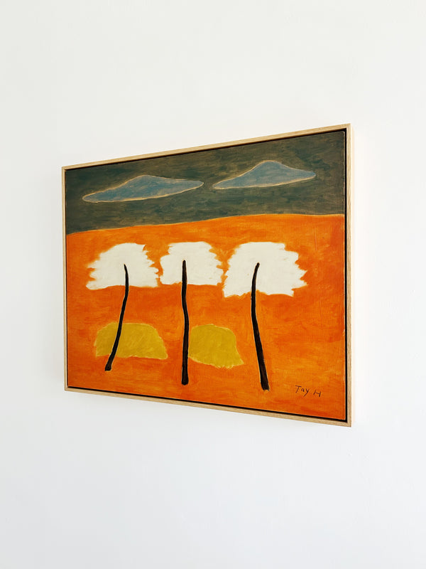 Three Trees under Clouds (Framed)