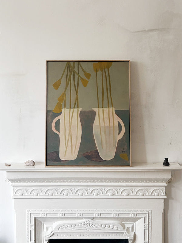 Two Jugs with Flowers (Framed)