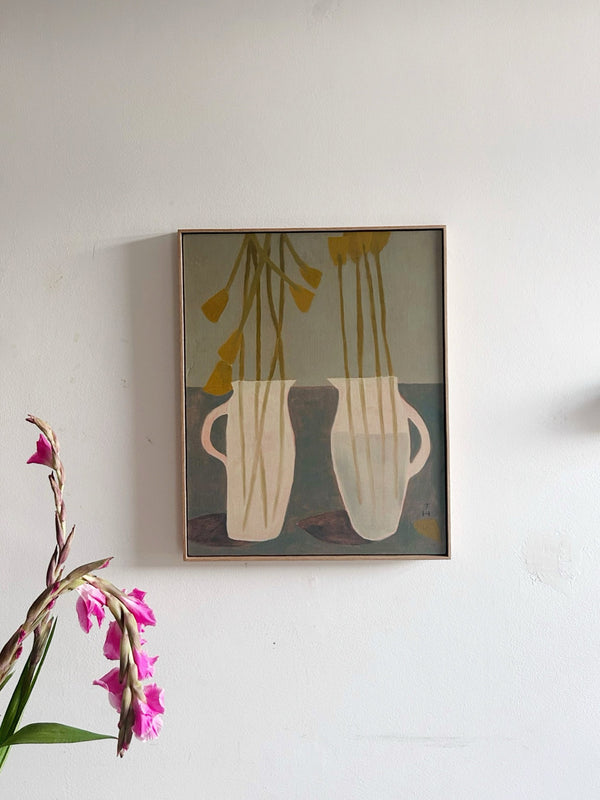 Two Jugs with Flowers (Framed)