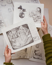 Load image into Gallery viewer, Woman and Fish After Dobson, Sketchbook study