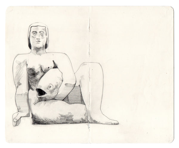 Woman and Fish After Dobson, Sketchbook study