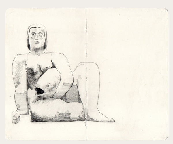 Woman and Fish After Dobson, Sketchbook study