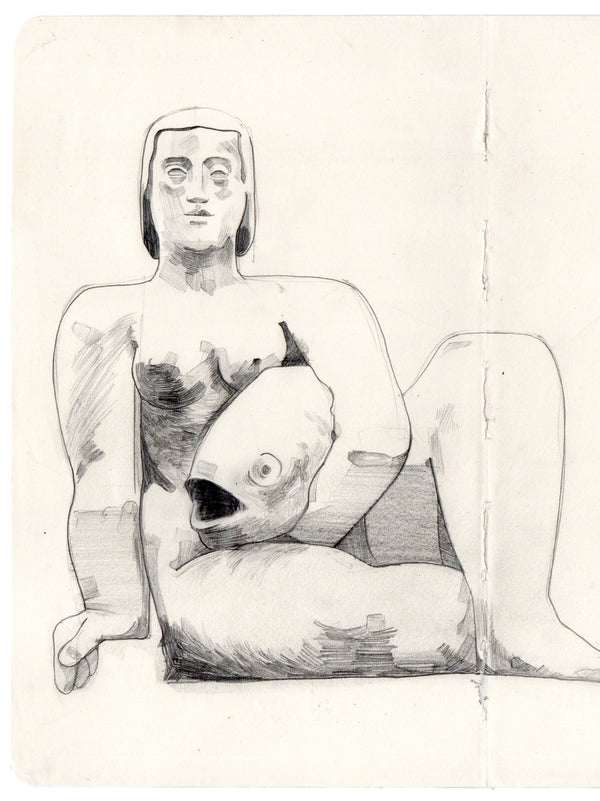 Woman and Fish After Dobson, Sketchbook study