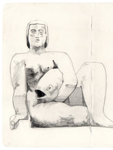 Load image into Gallery viewer, Woman and Fish After Dobson, Sketchbook study