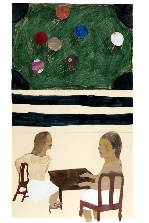 Women Watching Pool (Framed)