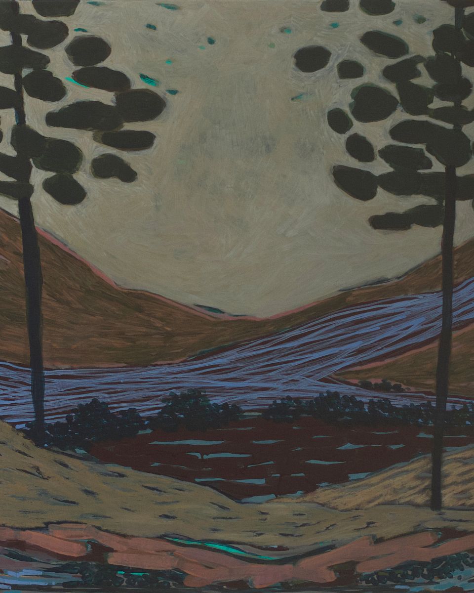 Kulbir Bhandal abstract landscape artwork close-up for the Artist Launch at Partnership Editions.