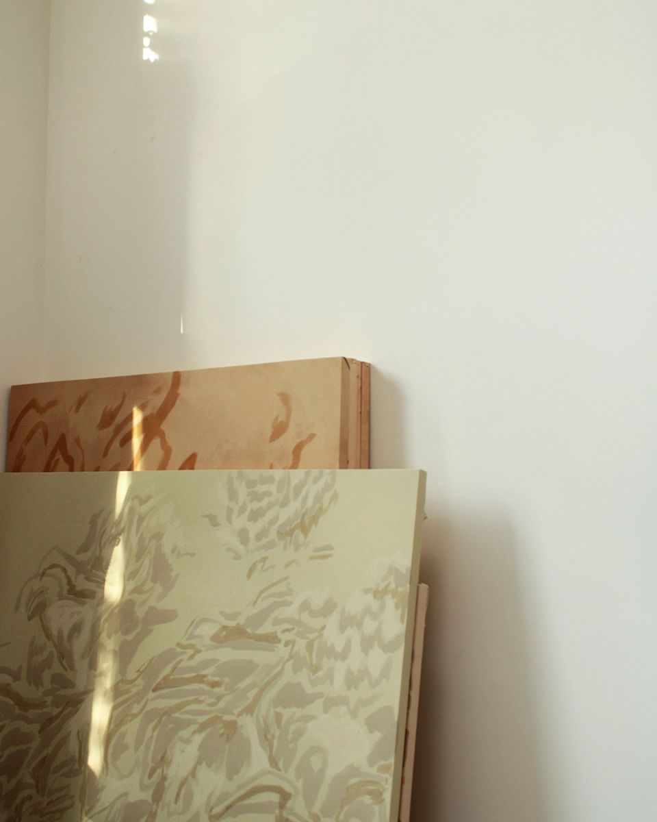 Alina Welch earth pigment artworks close-up for the Artist Launch at Partnership Editions.