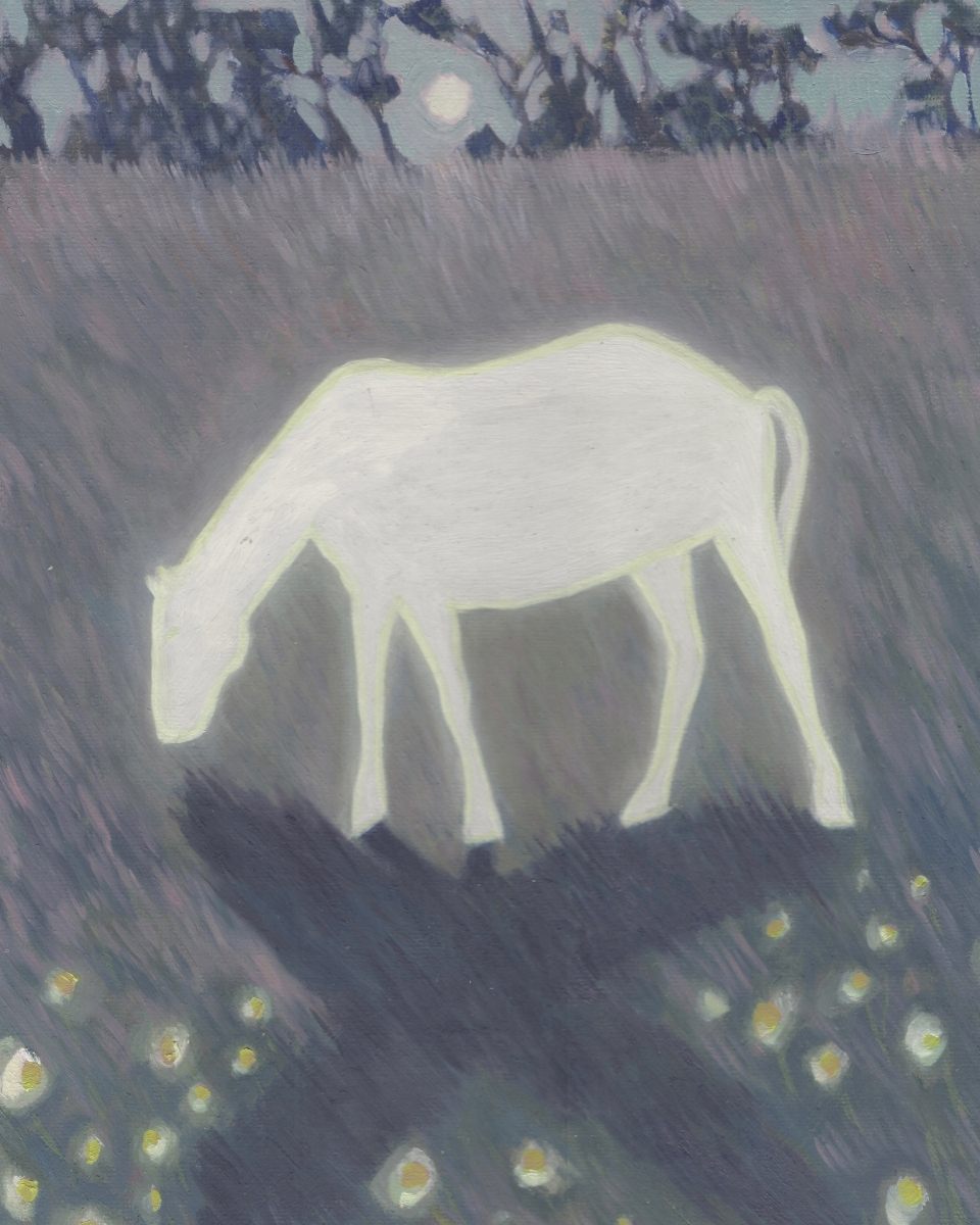 Close-up detail of a contemporary horse painting by artist Bethenie Carriaga for Partnership Editions.