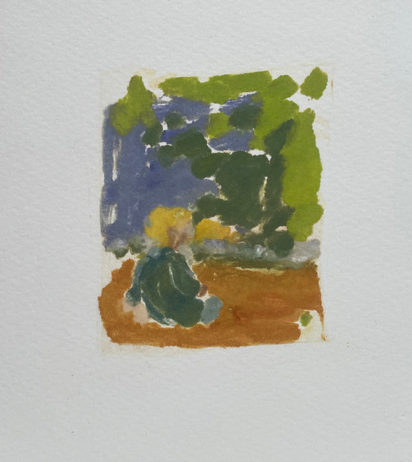 Boy on hot grass