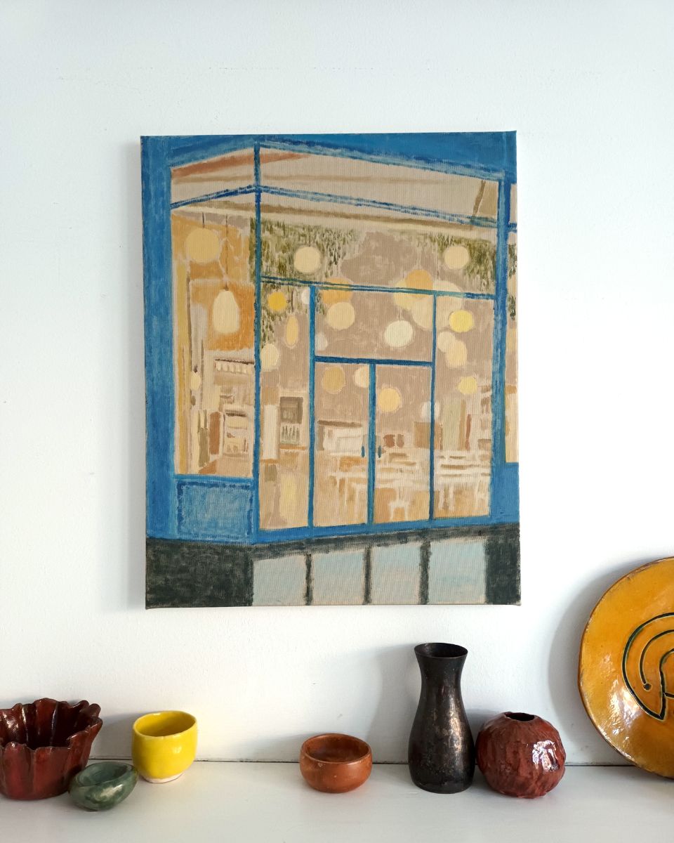 Brendan Lancaster painting in situ for the March Drop 2025 at Partnership Editions.