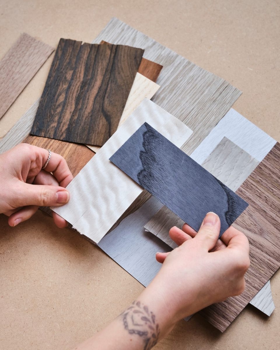 Main banner for Chelsea Vivash, artist using the traditional woodworking technique of marquetry for Partnership Editions.
